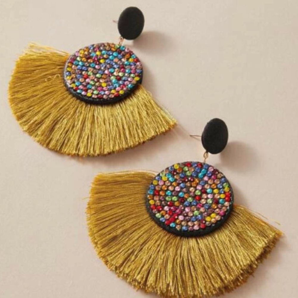 Mustard Tassel Earrings